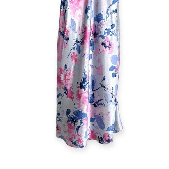 Jones New York Satin Empire Waist Fairy Floral Y2K Maxi Slip Dress Womens Size M - Picture 4 of 13